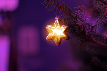 Photo background beautiful christmas star