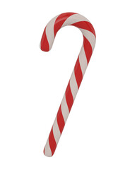Traditional christmas candy cane Isolated On White Background, 3D rendering. 3D illustration.