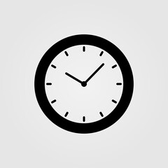 Clock icon. Simple wall clock vector illustration.