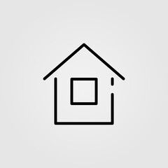 Home Vector Line Icon. House Symbol Vector Illustration.