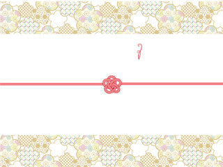 和モダンでおしゃれな熨斗　金とパステルカラーの梅