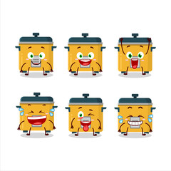 Cartoon character of rice cooker with smile expression
