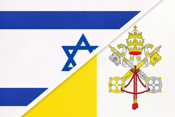 Israel and Vatican City, symbol of national flags from textile.