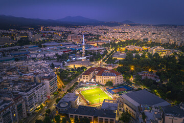 Obraz premium Thessaloniki at sunset cityscape, Greece..
