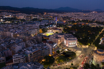Fototapeta na wymiar Thessaloniki at sunset cityscape, Greece..