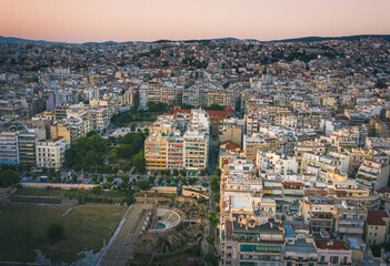 Fototapeta premium Thessaloniki at sunset cityscape, Greece..
