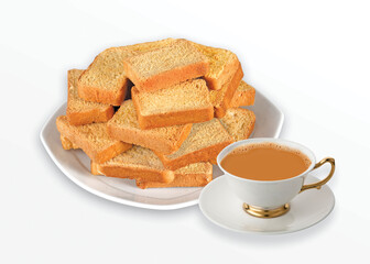 Fototapeta na wymiar Crunchy Rusk or Toast for healthy life