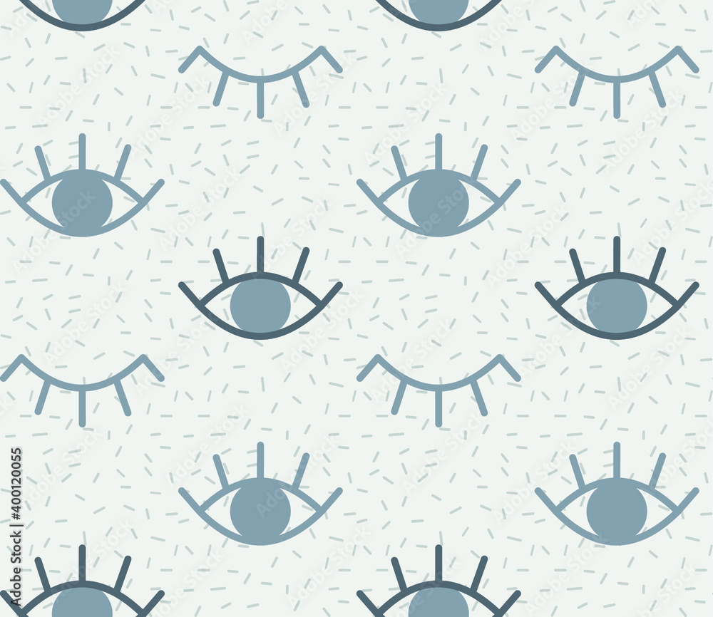 Poster seamless geometric pattern with the image of eyes, sleep, eyelashes. vector design for web banner, b