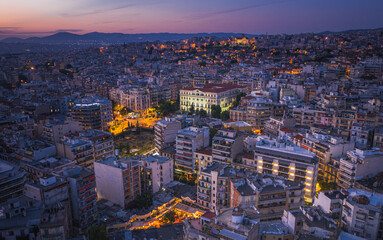 Obraz premium Thessaloniki at sunset cityscape, Greece..