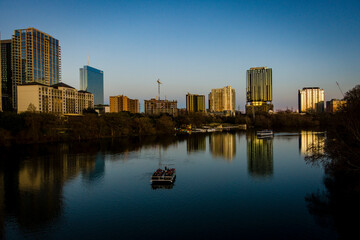 Fototapeta na wymiar Sunset view in downtown Austin, Texas