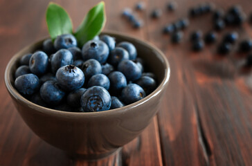 Fresh Blueberries In Bowl On Table
