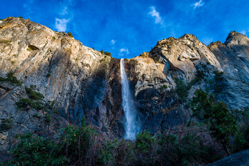 Yosemite mountain and waterfall view