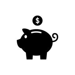 Piggy bank vector icon. money icon symbol vector. saving money symbol.
