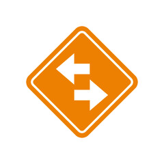 Road signs two way exchange Street . Vector yellow plate road signs templates 