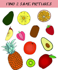 children's puzzle preschool educational task vegetables and fruits