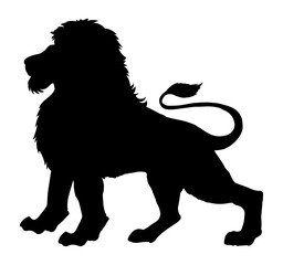 vector silhouette of a male lion