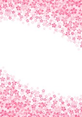 画面上下に咲き広がる桜の縦長背景イラスト no.01