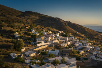Saktouria traditional Crete village on sunset time, Rethymno area, greece