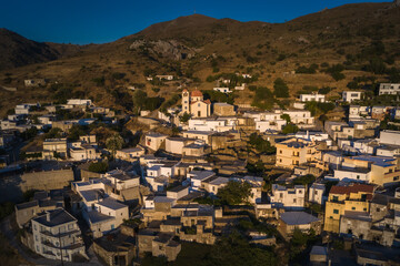 Saktouria traditional Crete village on sunset time, Rethymno area, greece