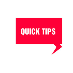 Quick tips icon badge. Top tips advice note icon.