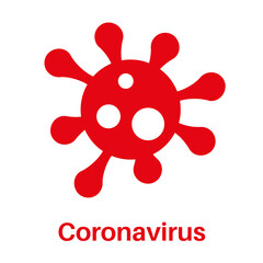 Red Coronavirus vector icon on a white background