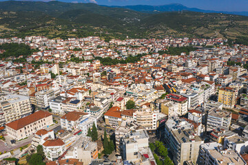 Fototapeta na wymiar Landscape with panoramic view of Veria a historic town, Greece.