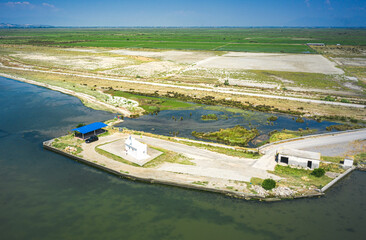 Aerial View of delta of the river Axios, in northern Greece