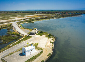 Aerial View of delta of the river Axios, in northern Greece