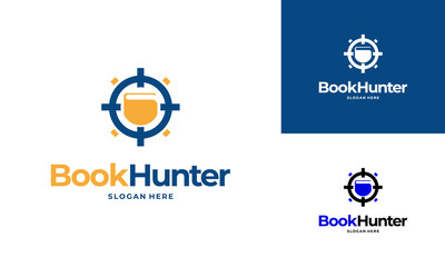 Book Hunter logo designs concept vector, Education logo designs icon template