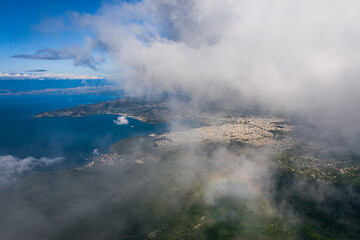 Pelion Mountain and Volos city on background. Magnesia - Greece.