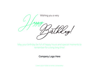 Fototapeta na wymiar Minimal Birthday Greeting Card