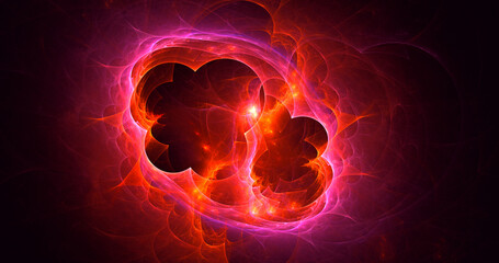 3D rendering abstract colorful fractal light background