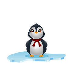 Cute penguins on ice floe