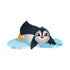 Cute penguins on ice floe