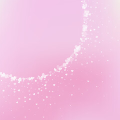 White heart love confettis. Valentine's day corner