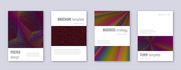 Abstract lines modern brochure. Bright vibrant gradient geometry covers.  Business  annual report, brochure, poster, book etc.