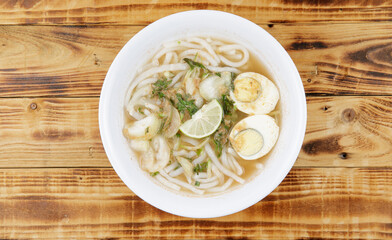 Assam Laksa (Noddle in Tangy Fish Gravy) is a Special Malaysian Food Popular in Penang