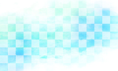 市松模様とブルーの和紙の背景素材（アブストラクト）
