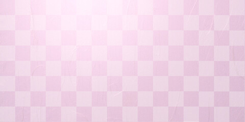 市松模様とピンクの和紙の背景素材（アブストラクト）
