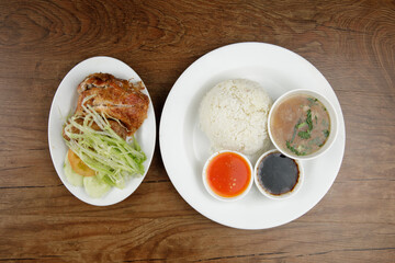 a set of delicious chicken rice
