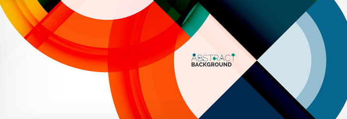 Round shapes, triangles and circles. Modern abstract background