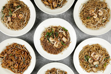 Stir fry noodles with vegetables with prawn