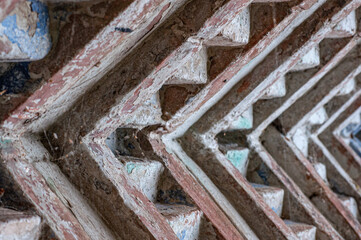 abstract bricks background with selective focus
