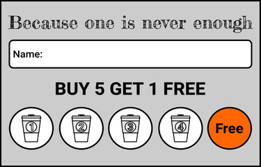 Loyalty cards to get coffee discounts 
