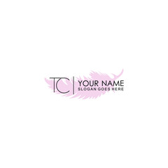 Initial TC Handwriting, Wedding Monogram Logo Design, Modern Minimalistic and Floral templates for Invitation cards	
