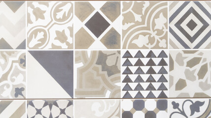 old tile mosaic home decorative art wall tiles pattern in oriental style design background