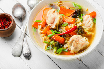 Homemade chicken vegetable soup