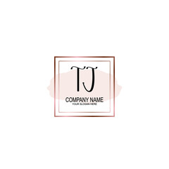 Initial TJ Handwriting, Wedding Monogram Logo Design, Modern Minimalistic and Floral templates for Invitation cards	
