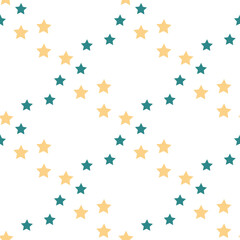 Obraz na płótnie Canvas Seamless pattern in beautiful stars for fabric, textile, clothes, tablecloth and other things. Vector image.