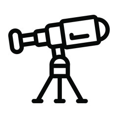 
A telescope icon in solid design, astrophysics vector 
